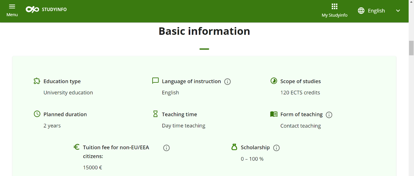 申請芬蘭大學使用 studyinfo，裡面也有大學的科系介紹的相關連結。申請總共分成兩種 聯合招生 Joint Appllication (春、秋季) 和 獨立招生 Separate Application